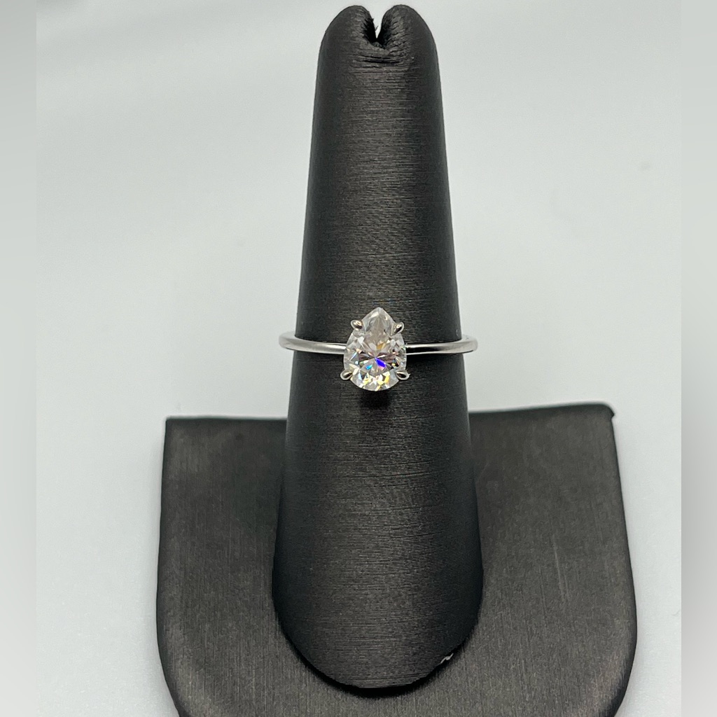 Pear Solitaire Ring